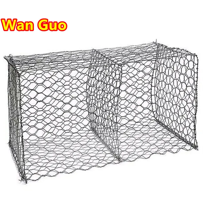 High Quality Easy Installation Hexagonal Mesh Hole Gabions Basket Box Galvanized 2x1x1 Box Gabion