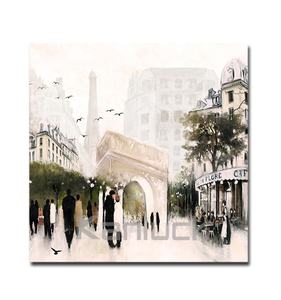 Toile de peinture de paysages célèbre, café de <span class=keywords><strong>Paris</strong></span>, constructeur de rue, répétition - Product Image 1