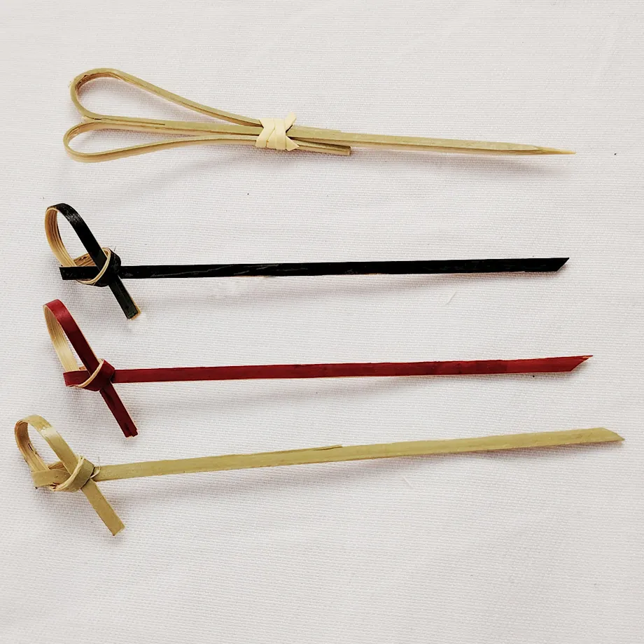 Beberapa gaya bambu tongkat koktail perlengkapan pesta tusuk gigi dekoratif stik buah