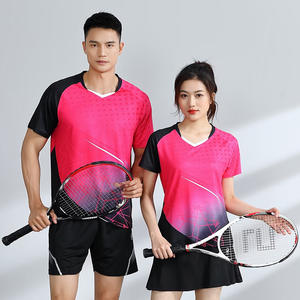 Conception personnalisée de chemises d'uniformes de badminton à séchage rapide respirantes en polyester à sublimation pour le tennis - Product Image 1