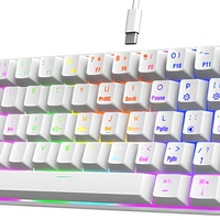 Teclado Mecánico con Cable de 61 Teclas, 60%, Retroiluminación RGB, Compacto, para Juegos de PC