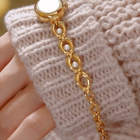 Montres pour femmes BS Bee Sister FA1865, montres à quartz tendance, montres ovales dorées, bracelets élégants pour femmes, montres en perles pour femmes, classiques