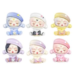 Breloques en résine DIY pour filles, motif dessin animé mignon, posture assise, pour loisirs créatifs avec colle crème, autocollants pour coques de téléphone, style artistique - Product Image 5