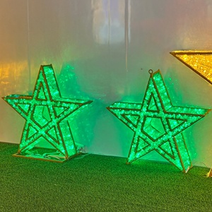 Grande sculpture LED 3D en fer forgé motif étoile rouge, éclairage paysager, décoration de Noël pour rue, centre commercial, <span class=keywords><strong>vitrine</strong></span> - Product Image 2