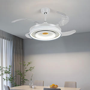 โคมไฟพัดลมติดเพดาน LED คริสตัลหรี่แสงได้สำหรับห้องนอนโรงแรมหรูหราเรียบง่ายทันสมัยมีไฟติดเพดาน - Product Image 5