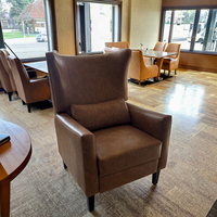 Fauteuil à dossier haut en tissu et cuir PU moderne Sans Wholesale, facile à nettoyer, pour salon et chambre, imperméable et écologique