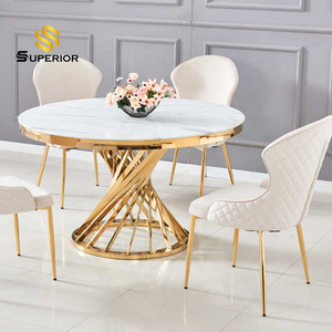 Ensemble <span class=keywords><strong>de</strong></span> meubles <span class=keywords><strong>de</strong></span> salle à manger avec table ronde, 4 chaises, Comedores 4 Sill, table à manger ronde <span class=keywords><strong>de</strong></span> luxe - Product Image 2
