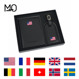 Juego de <span class=keywords><strong>Regalo</strong></span> Personalizado de Porta Pasaportes con Bloqueo RFID y Etiqueta para Equipaje, Impresión Serigráfica Hecha a Mano, Accesorios de Viaje, Recuerdo - Product Image 1