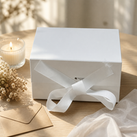 Boîtes personnalisées OEM ODM écologiques en une seule pièce, impression UV, imperméables, réutilisables, vente en gros, emballage cadeau pliable avec ruban, ISO