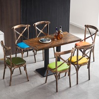 Chaise de restaurant industrielle vintage en métal à cadre simple pour table à manger – Offre spéciale