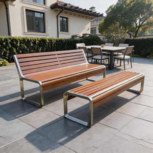 Panca da <span class=keywords><strong>Esterno</strong></span> Moderna di Alta Qualità con Telaio in Acciaio Inossidabile, Durevole ed Ecologica <span class=keywords><strong>per</strong></span> Palestre, Parchi, Ristoranti e Hotel - Product Image 3