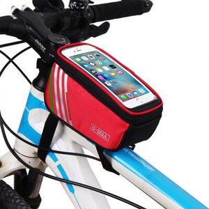 自転車バッグサイクリングアクセサリー防水タッチスクリーンMTBフレームフロントチューブ収納マウンテンロードバイクバッグ5.0インチ電話用 - Product Image 2