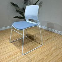Chaises de bureau modernes en plastique empilables, chaise de formation simple sans accoudoirs en forme d'arc pour la maison, le bureau et les salles de conférence