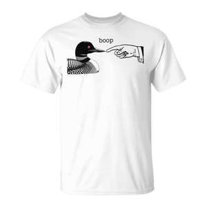 Camiseta para amantes de las aves acuáticas con diseño de búho y mano apuntando - Product Image 1