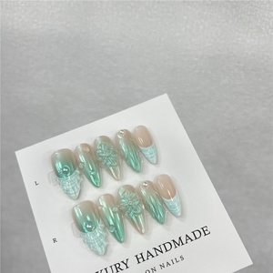 Venta al por Mayor de 10 <span class=keywords><strong>Uñas</strong></span> Postizas Pintadas a Mano con Gel, <span class=keywords><strong>Hermosas</strong></span> <span class=keywords><strong>Uñas</strong></span> Acrílicas Hechas a Mano de Lujo, <span class=keywords><strong>Uñas</strong></span> Postizas de Alta Calidad - Product Image 6