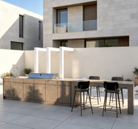 Cuisine Modulaire Autonome Durable pour Espaces Extérieurs – Ensemble d'Armoires Anti-Intempéries pour Aménagement de Villa, Patio et Cour