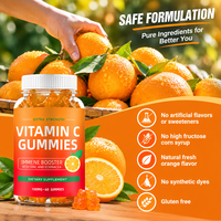 Gommes à mâcher à haute teneur en vitamine C avec zinc, échinacée, saveur orange, complément alimentaire, soutien immunitaire, 60 gommes
