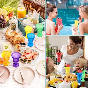 Tasses à crème glacée incassables en plastique Pina Colada Verres à <span class=keywords><strong>fontaine</strong></span> Boissons tropicales Verres à milkshake Verres à vin <span class=keywords><strong>vintage</strong></span> - Product Image 4