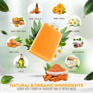 Vente en gros 100% <span class=keywords><strong>savon</strong></span> fait <span class=keywords><strong>main</strong></span> pour le visage et blanchissant pour le corps, marque privée, curcuma naturel, curcuma, acide kojique, papaye - Product Image 3