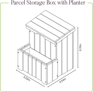 Abri de jardin en <span class=keywords><strong>bois</strong></span> pour colis, boîte de livraison extérieure étanche avec <span class=keywords><strong>jardinière</strong></span> et toit à charnières ouvrable - Product Image 4