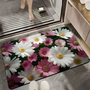促销印花花卉图案地毯户外浴垫防滑干燥快速柔软硅藻土装饰可印刷简单3D地毯