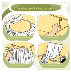 Voilages de plafond en tissu mousseline pour mariages, décoration de toit de chapiteau, drapage de fond de scène, cérémonies, décoration de scène d'hôtel - Product Image 3