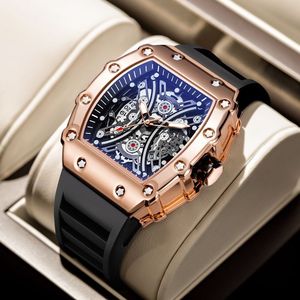 Montre de sport tendance pour homme, en silicone, en forme de baril, lumineuse et étanche - Product Image 2