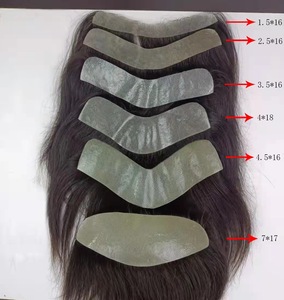 Toupet 100% pour hommes Pièce de cheveux humains Bande de peau fine Perruques pour hommes 6 pouces Système de remplacement de cheveux vierges V-<span class=keywords><strong>Loop</strong></span> Hairline Frontal pour hommes - Product Image 6