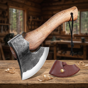 Tête de hache viking barbue en acier inoxydable de qualité industrielle supérieure, lame de 4 pouces, manche en bois de frêne, 20 pouces, personnalisable - Product Image 2
