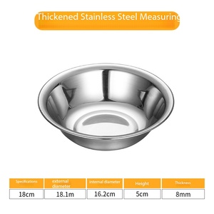 Bol rond SFB97 en acier inoxydable SUS304, poli miroir, résistant à la rouille, pour cuisine domestique, mélange et lavage - Product Image 5