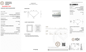 Diamante suelto de corte radiante de 6,07 CT con certificación IGI, claridad VS1, excelente laboratorio de Color H, perforado con láser - Product Image 2