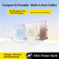 Batterie externe à charge rapide 20000mAh, chargeur portable avec câble intégré PD QC3.0, Power Banks 20000 mAh, logo personnalisé