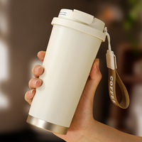 Bouteille d'eau personnalisée de 500ml en acier inoxydable avec fleur d'orchidée, cadeau de luxe pour dame élégante, tasse à café avec paille et poignée