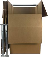 Boîtes de déménagement robustes et élégantes en carton mat avec barre de suspension, montage facile, poignées, quatre couleurs marron, lot de 5, fabriquées en Chine