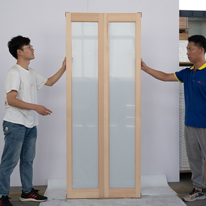 Đầy Đủ Frosted Glass Frost dở dang Thông Gỗ Nội Thất Bi-Gấp Kính Cửa Gỗ Cho Tủ Quần Áo đựng thức ăn - Product Image 2