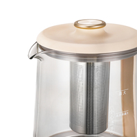 Bouilloire Électrique en Verre 2L avec Marmite à Ragoût 9-en-1 Multifonction, Infuseur à Thé pour Soupe et Thé, Base en Acier Inoxydable, Programmable