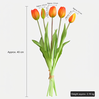Bouquet de tulipes artificielles au toucher doux, fleurs artificielles en latex PE et silicone, 5 têtes, arrangement floral décoratif pour la maison
