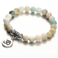 Bracelet pendentif OM par Hindu Yoga bouddhisme bijoux en acier inoxydable mode chaîne lien bracelets pour femmes hommes amulette perles de charme