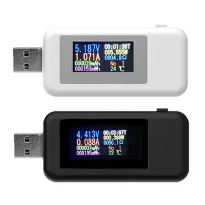 Voltímetro e amperímetro usb, medidor de cores usb com tela colorida, testador de carregador KWS-MX18L