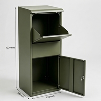 Boîte à colis métallique sur roulettes verrouillable, grande armoire de livraison extérieure personnalisée pour porche, boîte aux lettres thermolaquée