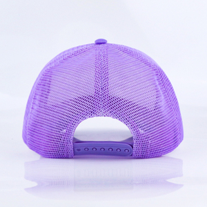 Qianzun <span class=keywords><strong>Y2k</strong></span> violet personnalisé 5 panneaux casquette de camionneur deux tons bouffée impression maille mousse bouffée peinture camionneur chapeau - Product Image 5