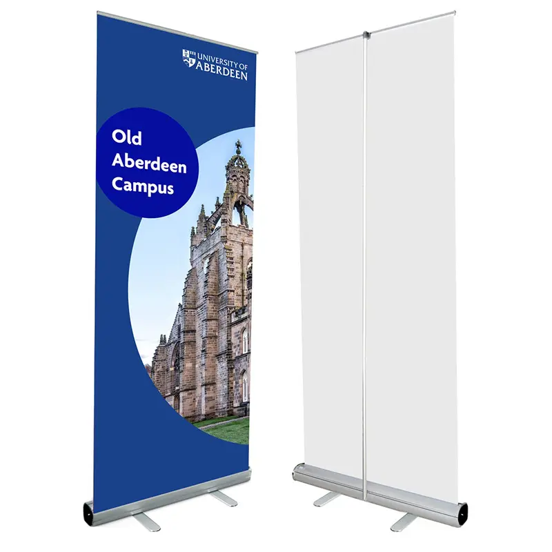 luxury Easy Set Up Standard Roll Up E Aluminum Alloy Retractable Exhibition Advertising Display Portable Roll Up Banner Stand