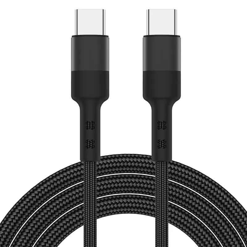 60W 3A 20V Nylon Braided USB-C Cable Type C to Type-c PD Fast Charging Cable Compatible with MacBook