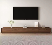Mueble de TV Moderno de Madera para Salón, Diseño de Lujo en Color Negro