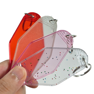 Custom logo Motel <b>Key</b> <b>Ring</b> Vintage Plastic Vintage Motel <b>Key</b> Chain Glitter Vintage Motel Hotel Acrylic Room Keychains Blank - Product Image 5