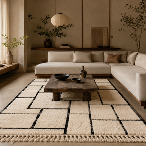 Geometric Handknotted Wool Rug Rectangle Hand Tufted Plush Thick Pile Living <b>Room</b> Bedroom Rug - Product Image 3