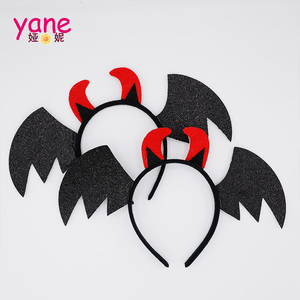 YANE bambine Halloween fasce per bambini decorazioni per le ali nere per feste <span class=keywords><strong>accessori</strong></span> per costumi da <span class=keywords><strong>diavolo</strong></span> con eleganti fasce per capelli - Product Image 3