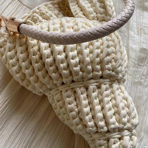 กระเป๋าถือชายหาดทอด้วยมือคุณภาพสูงกระเป๋าสะพายไหล่ทรงเปลือกหอยถักด้วยมือแบบเปิดคู่ - Product Image 4