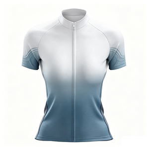 여성용 <span class=keywords><strong>MTB</strong></span> 사이클링 저지 반팔 루즈핏 통기성 속건 4방향 스트레치 경량 프린트 로드 바이크 탑 맞춤 제작 - Product Image 1
