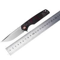 Couteau pliant de poche HK FB190, lame en acier D2, pointe tombante, manche en fibre de carbone, EDC, chasse, camping, bricolage, OEM